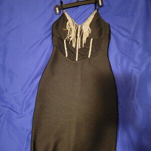 Gorgeous Rhinestone Bodycon Dress M